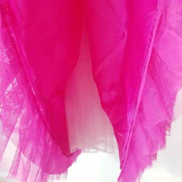 Masquerade Pink Tiered Strapless Lace Evening Dress Ball Gown - Picture 10 of 10